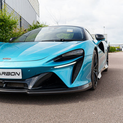 McLaren Artura carbon fibre splitter angle view