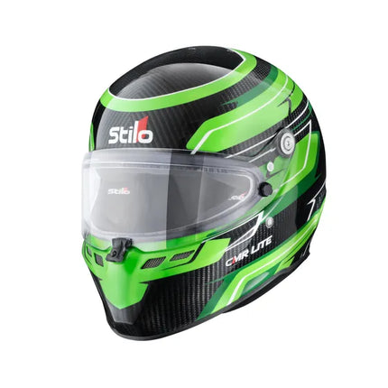 Stilo ST6 CMR Lite Carbon Karting Helmet, Green Carbon Graphic
