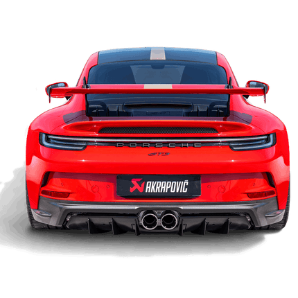Akrapovic 992 GT3 matte carbon diffuser detail
