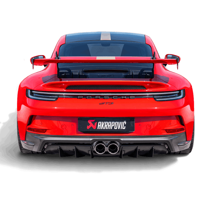 Akrapovic 992 GT3 carbon diffuser detail