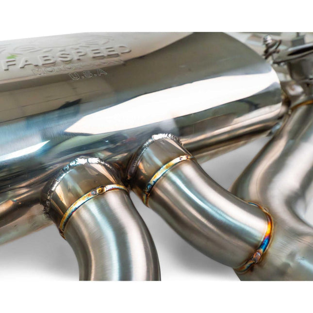 Fabspeed Lamborghini Urus valved cat-back exhaust, weld detail