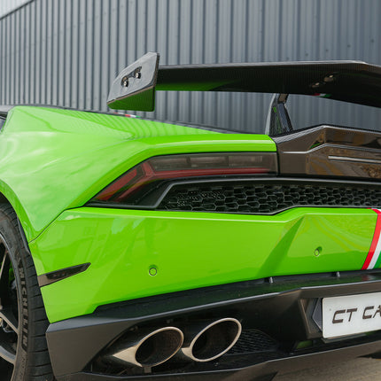 CT Carbon Huracan carbon fibre spoiler wing rear view