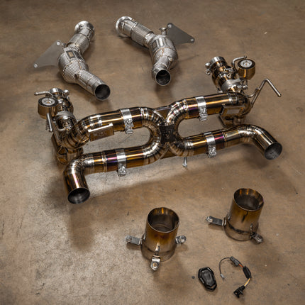 Valvetronic Designs Titanium Valved Sport Exhaust System for Ferrari F8 Tributo and F8 Spider (FER.F8.VSES.TI)