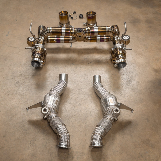 Valvetronic Designs Titanium Valved Sport Exhaust System for Ferrari F8 Tributo and F8 Spider (FER.F8.VSES.TI)