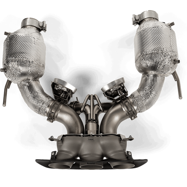 Akrapovic Slip-On Race Line muffler detail for Ferrari 296