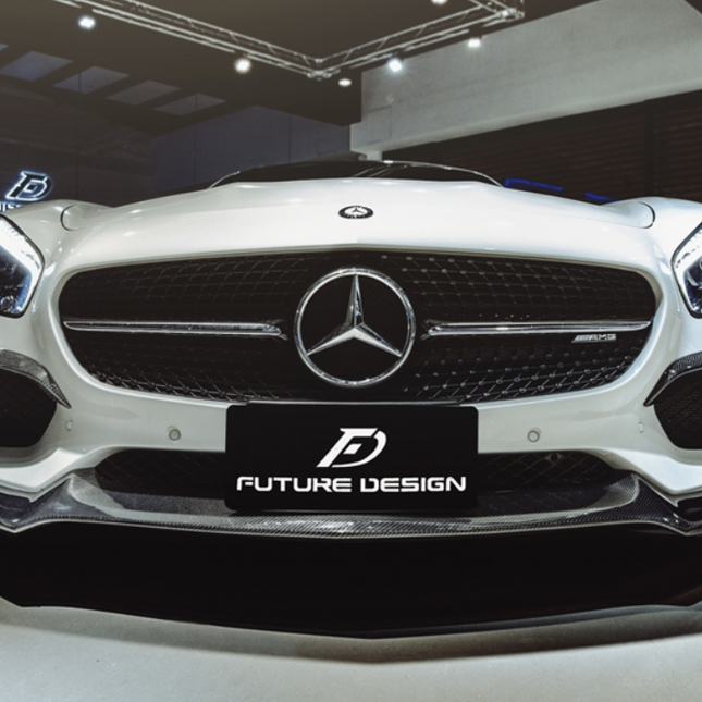 Future Design RT Style Carbon Fiber Front Lip Splitter for Mercedes-AMG GT / GT S / GT C C190, image 5