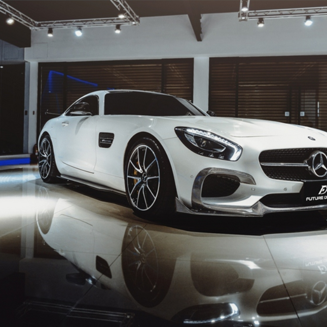 Future Design RT Style Carbon Fiber Front Lip Splitter for Mercedes-AMG GT / GT S / GT C C190, image 6