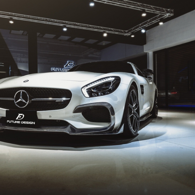 Future Design RT Style Carbon Fiber Front Lip Splitter for Mercedes-AMG GT / GT S / GT C C190, image 9