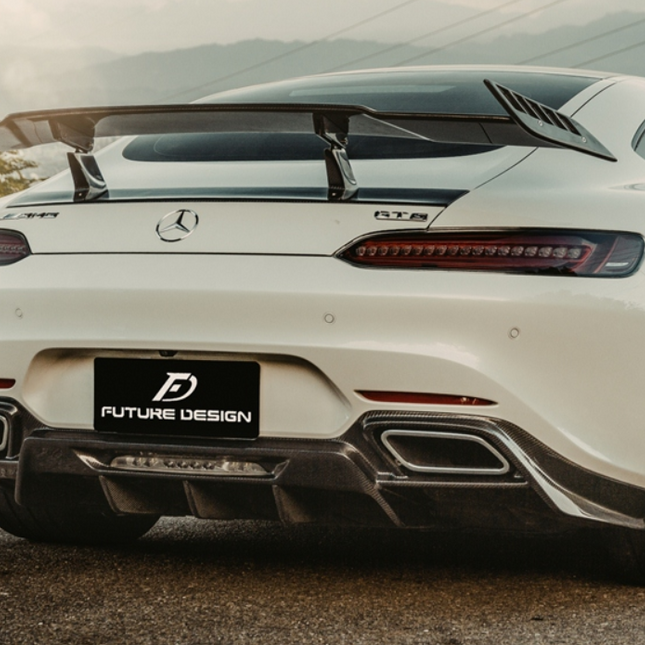 Future Design RT Style Carbon Fiber Rear Diffuser for Mercedes-AMG GT / GT S / GT C C190, image 1