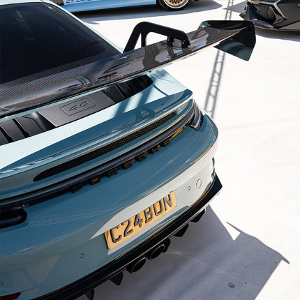 Porsche 992.1 GT3 carbon wing installed