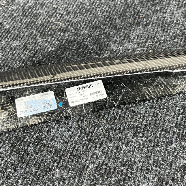 Ferrari 296 GTB Front Lip, Carbon Fiber, Left and Right, OEM, Part Numbers: 778127/778128
