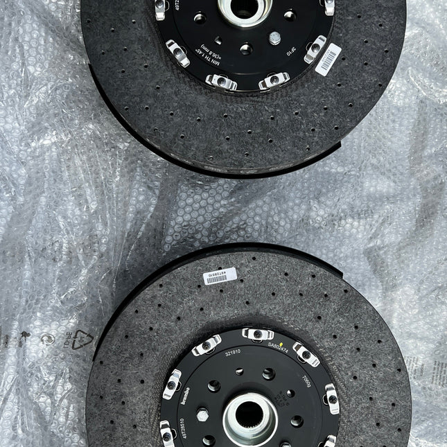 Ferrari F8 Tributo / 488 GTB Spider Brake Set Complete, Ceramic, Red Caliper, OEM, Part Numbers: 785609, 785828, 879837, 879845