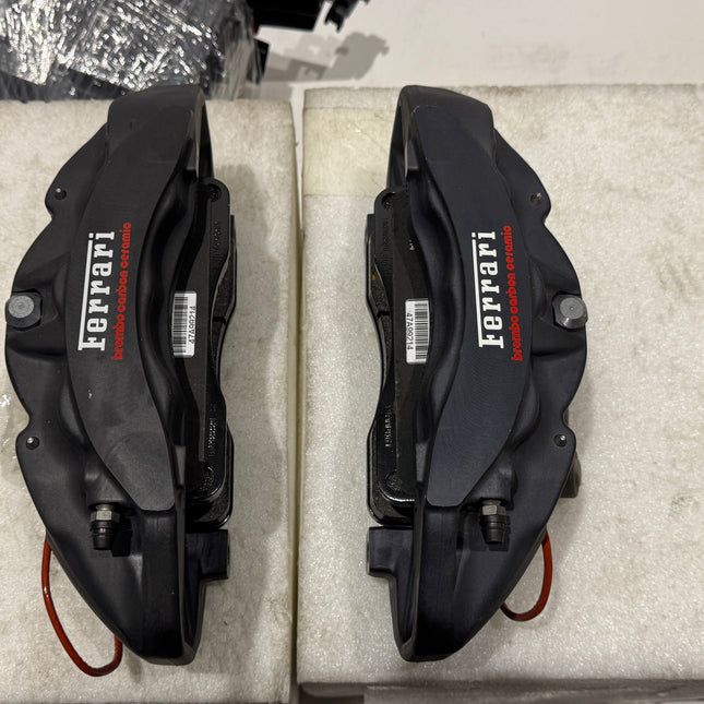 Ferrari 458 Italia / Spider, Portofino Brake Caliper with Brake Pads, Left and Right, OEM, Part Number: 276843, 276844