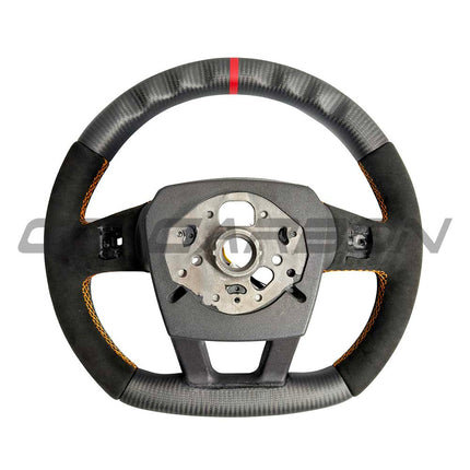 Lamborghini Urus flat bottom carbon fibre steering wheel side profile