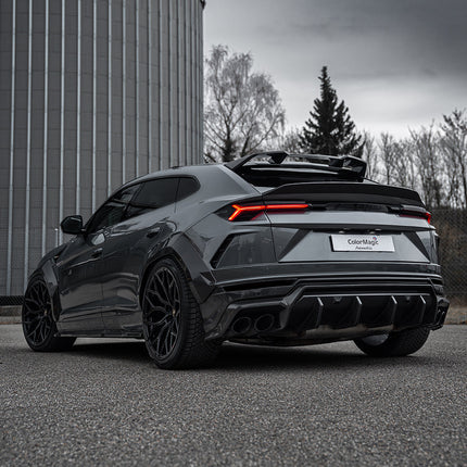 Lamborghini Urus carbon fibre boot spoiler rear view