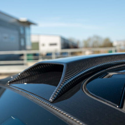McLaren 720S carbon fibre roof scoop CT Design rear angle