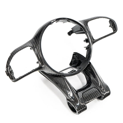 Mercedes-AMG G63 carbon fibre steering wheel trim fitted view