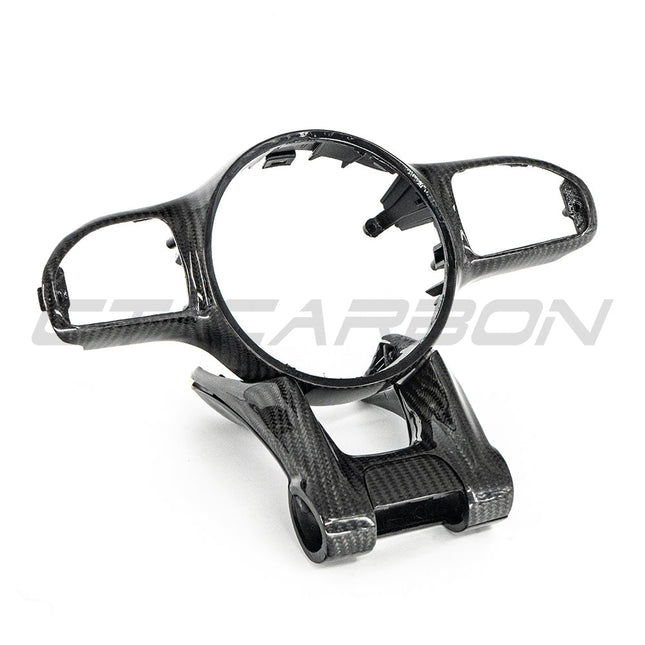 Mercedes-AMG G63 carbon fibre steering wheel trim close up