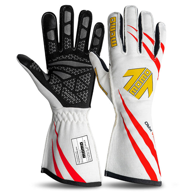 MOMO Corsa Pro Racing Gloves, White/Red