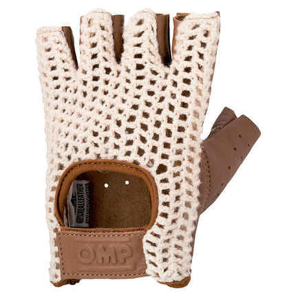 OMP Tazio Vintage Racing Gloves, Beige (IB-747)