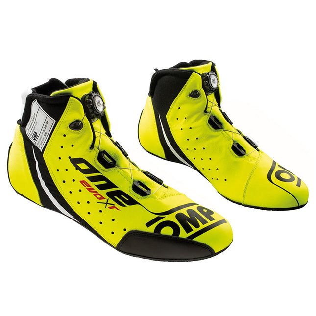 OMP One EVO X R Racing Shoe Fluo Yellow FIA 8856-2018