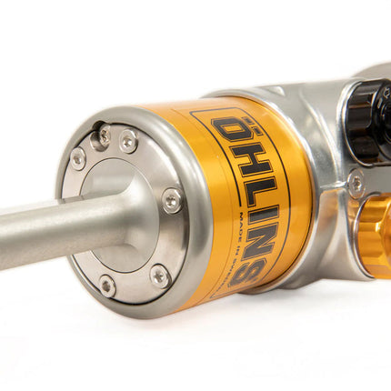 Ohlins TTX suspension shock absorber detail for Porsche 992 GT3