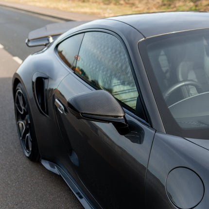 Porsche 911 992 Carbon Fibre Mirror close up