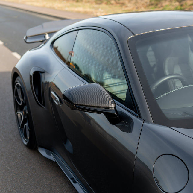 Porsche 911 992 Carbon Fibre Mirror close up