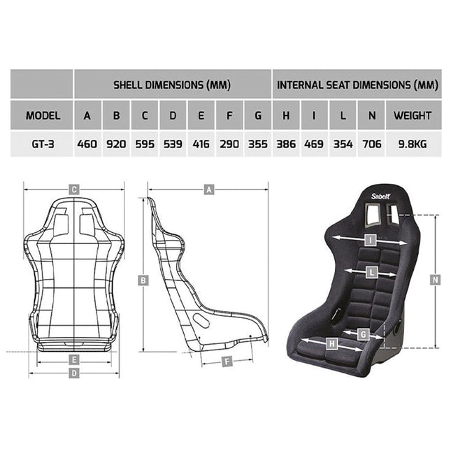 Sabelt GT-3 racing seat rear