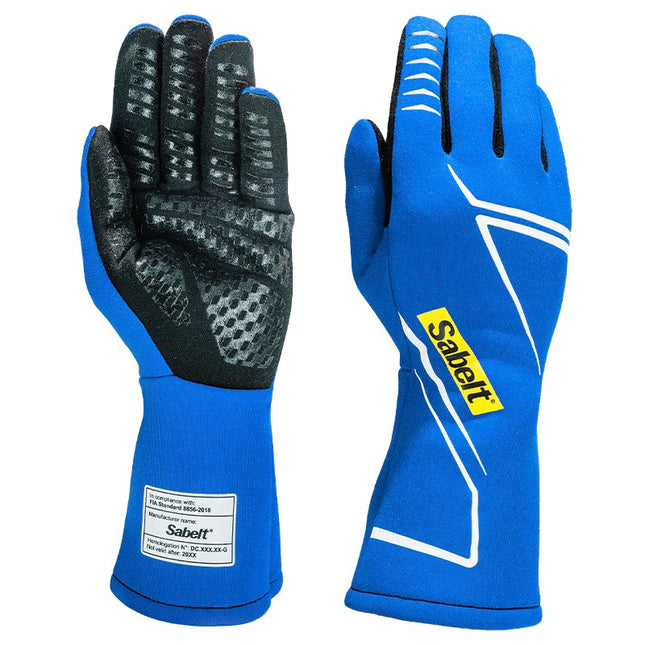 Sabelt Challenge TG-2.2 EVO Racing Gloves, Blue, front and back