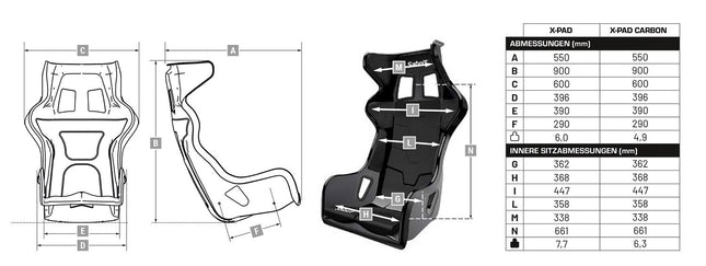 Sabelt X-PAD Racing Seat 2140L, view 2