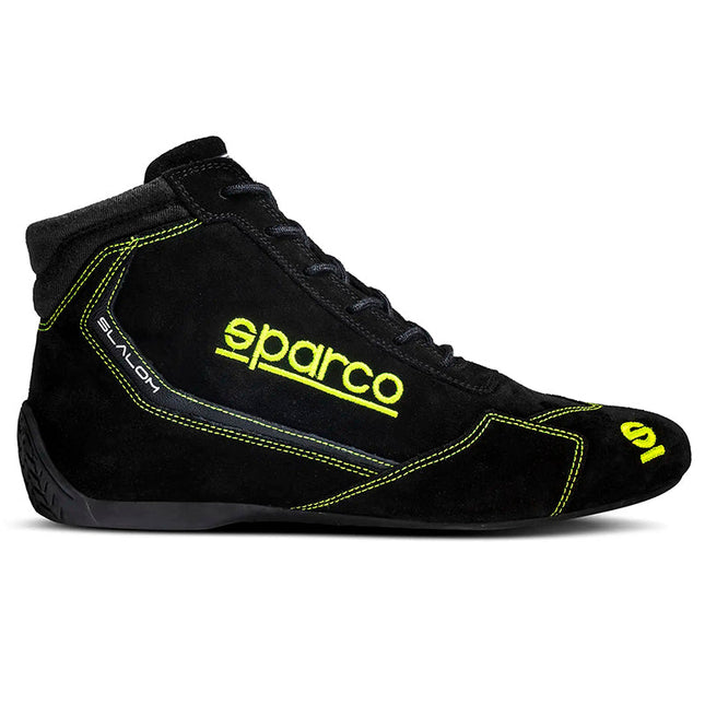 Sparco Slalom black/yellow racing shoe side view