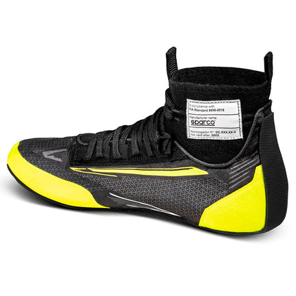 Sparco Superleggera black/yellow racing shoe detail