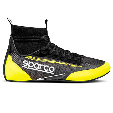 Sparco Superleggera racing shoe in black and yellow