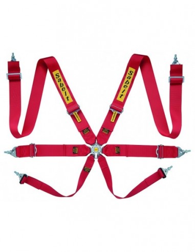 Sabelt Steel Series 6-Point Racing Harness, Red