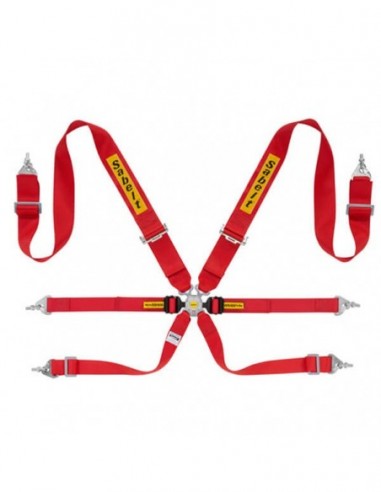 Sabelt Silver Series 6-Point Racing Harness, Red