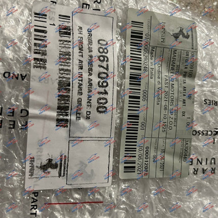 Ferrari 488 Front Bumper Grill Mesh, Left and Right, OEM, Part Number: 86709100, 86709200