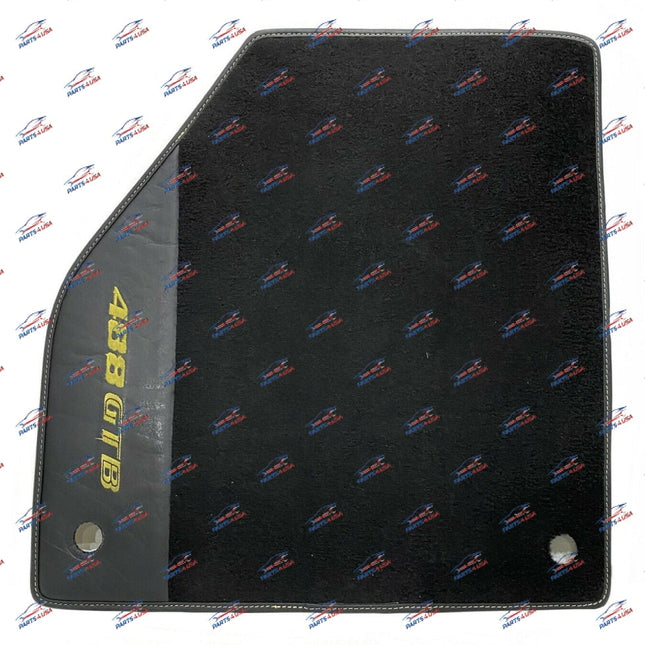 Ferrari 488 GTB Floor Mats, Black with Yellow Stitching, Left and Right, OEM