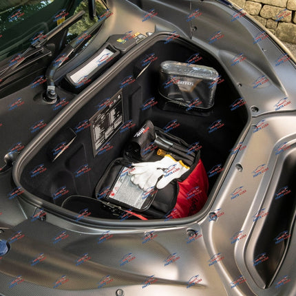 Ferrari 488 Pista Carbon Fiber Luggage Compartment Set, OEM, Part Number: 819803, 819805, 819804, 820859, 820870