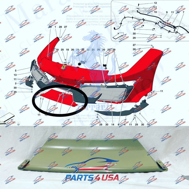 Ferrari 488 Pista Center Lowering Lip, Carbon Fiber, OEM, Part Number: 89272110