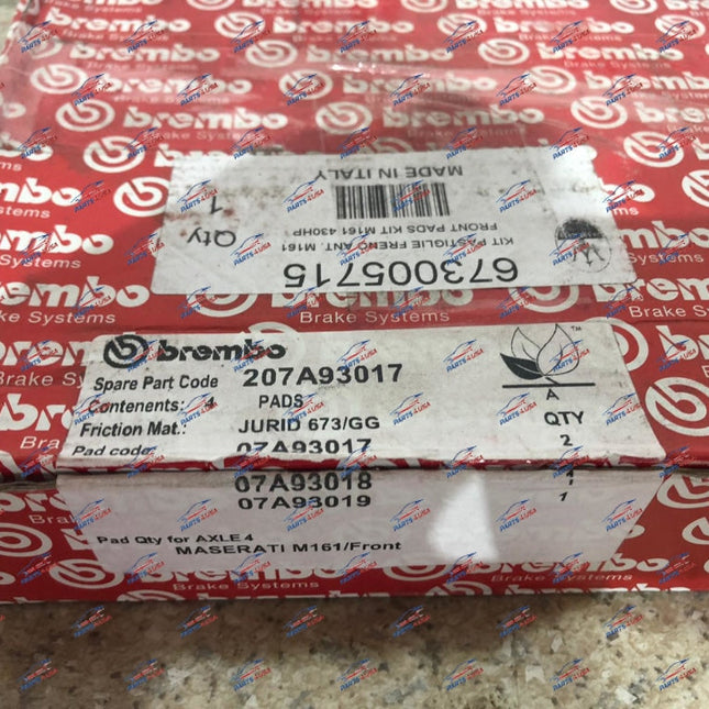 Ferrari 488/488 Pista Front Pad Set with Springs, OEM, Part Number 70003826