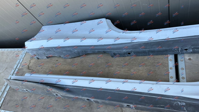Ferrari F8 Tributo Side Skirt, Carbon Fiber, Left + Right, Primed, OEM, Part Numbers: 985881796/985881797