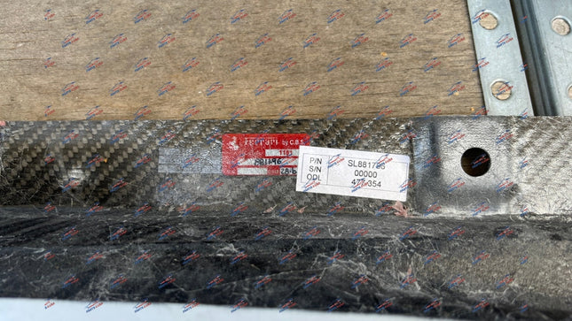 Ferrari F8 Tributo Side Skirt, Carbon Fiber, Left + Right, Primed, OEM, Part Numbers: 985881796/985881797