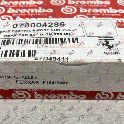 Ferrari Portofino Rear Pad Set with Springs, OEM, Part Number 70004286