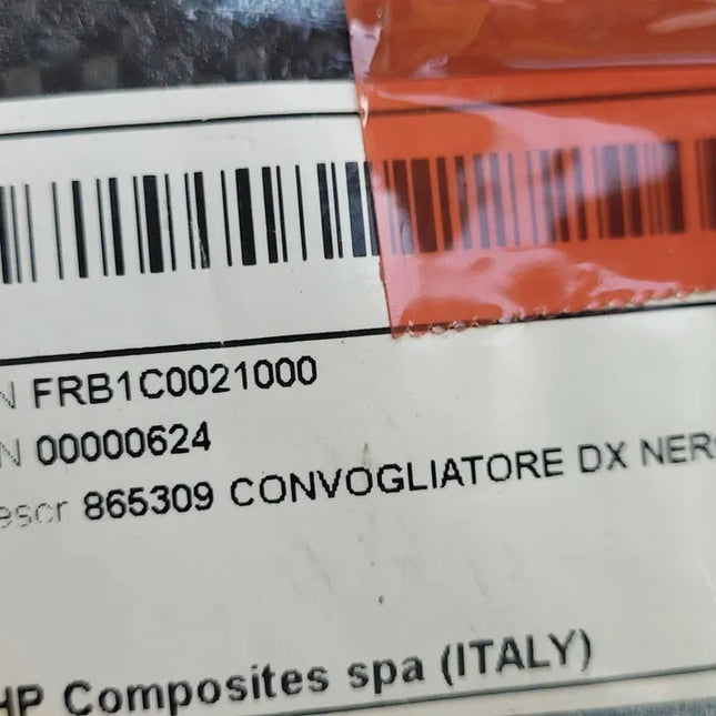 Ferrari 488 Pista Complete Air Outlet Duct Insert, Rear Bumper, Carbon, OEM, Part Number: 865303, 767076, 865309, 767072