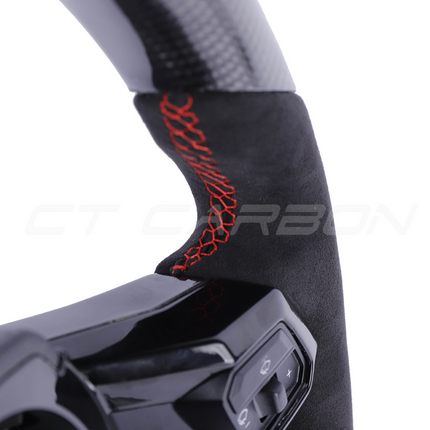 Lamborghini Huracan carbon fibre steering wheel rear view