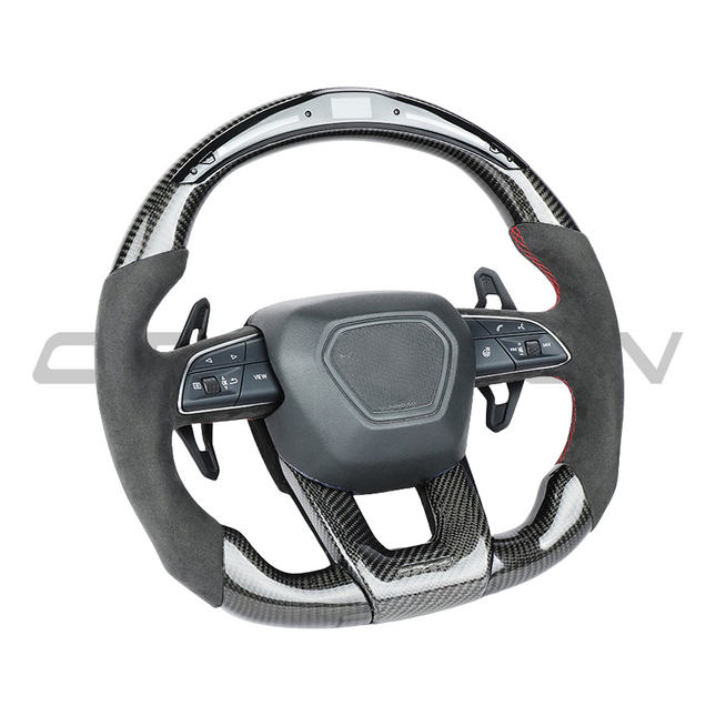 Lamborghini Urus custom steering wheel carbon fibre detail
