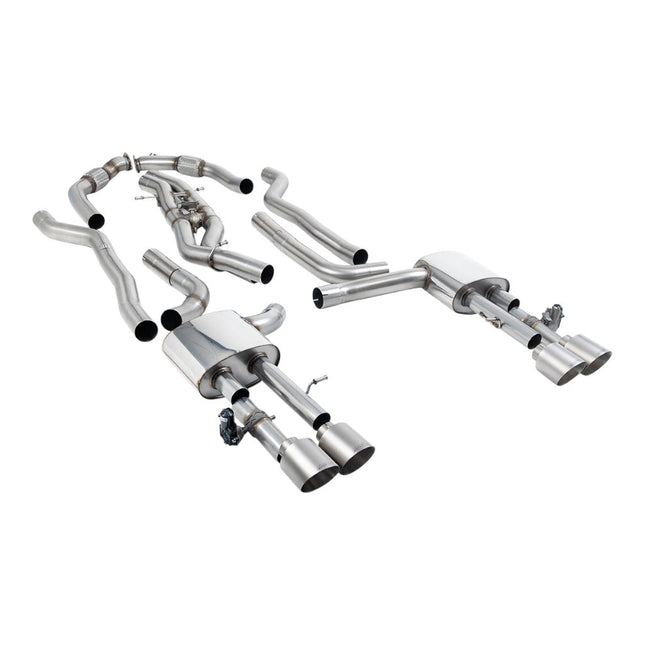 Milltek Sport Cat-Back Exhaust with Brushed Titanium GT-115 Tips for Audi S8 D5 (SSXAU1067)