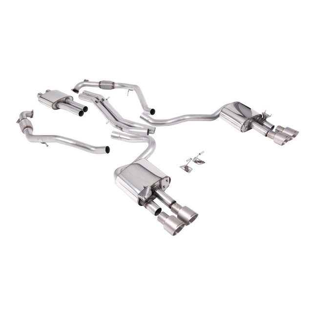 Milltek SSXAU1122 Cat-Back Exhaust 2.5" Brushed Titanium GT-100 Trims for Audi S5 (B9)
