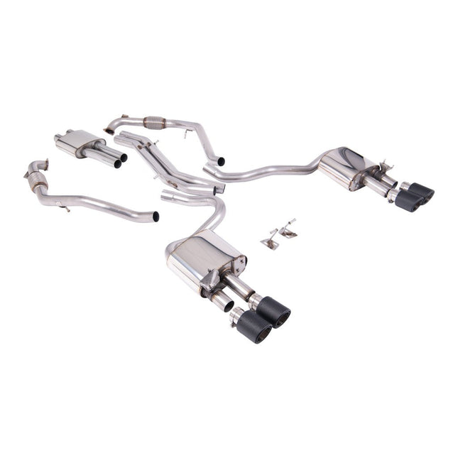 Milltek SSXAU1167 Cat-Back Exhaust (Quad JET-100 Carbon Trims) for Audi S5 Coupe/Sportback RHD (B9)